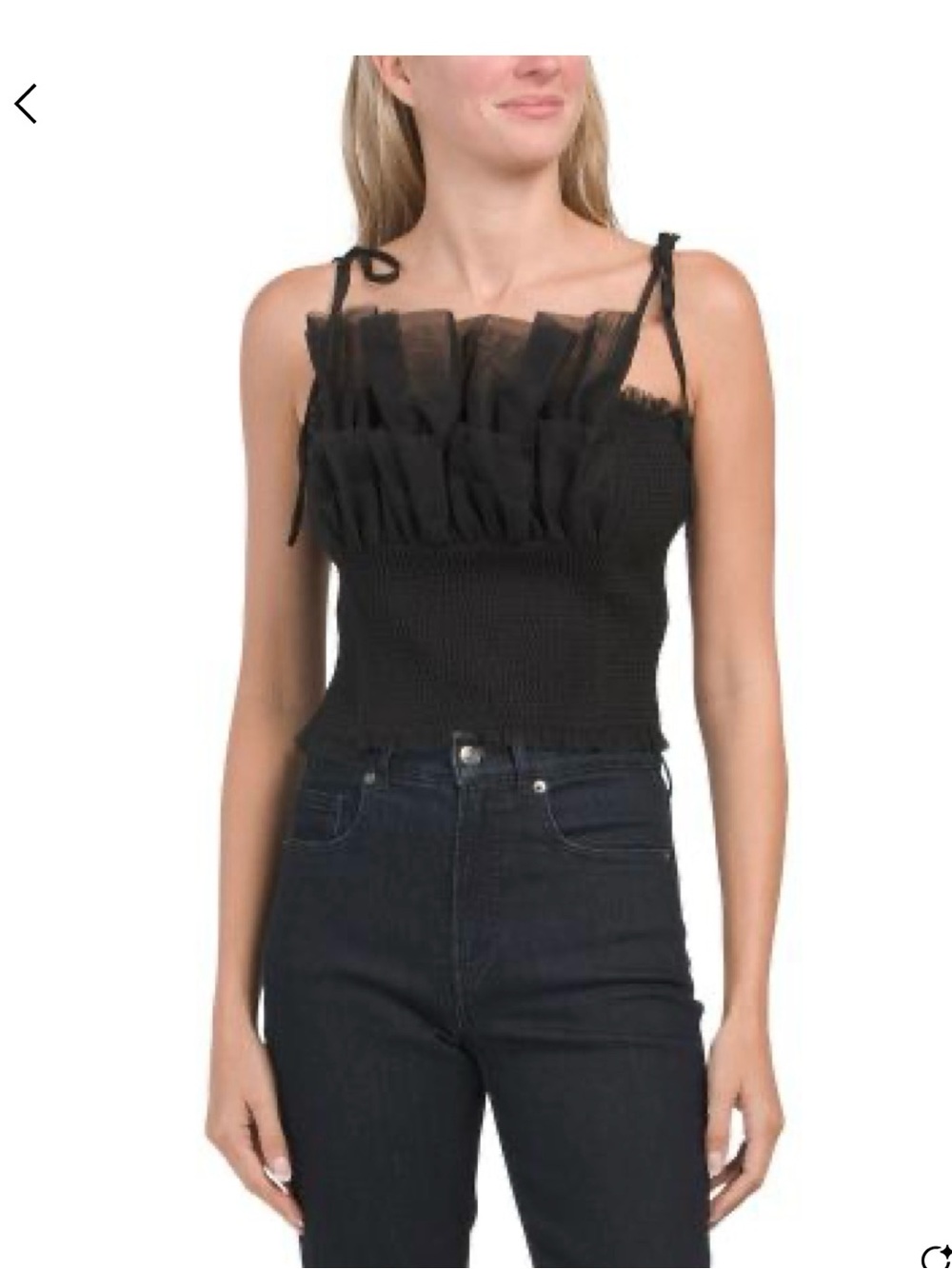 Endless Rose Black Smocked Cami Top